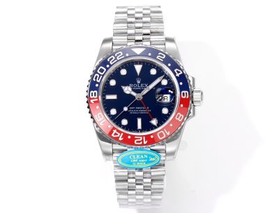 Clean Factory ROLEX GMT  904L Steel 3285 Movement Blue Watch